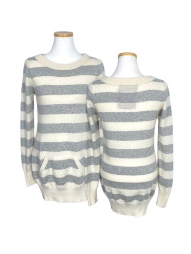 silver stripe pocket knit t-shirt
