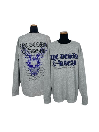 punk skull lettering grey sweatshirt