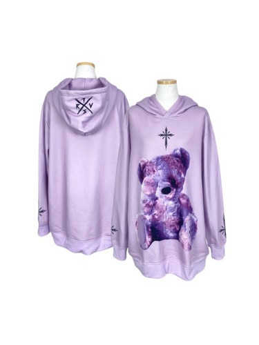 TRAVAS violet bear oversize hoodie