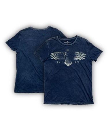 washed blue eagle logo t-shirt