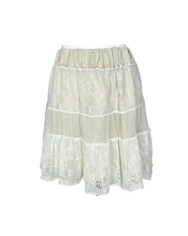 ivory lace tired skirt