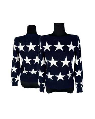 star pattern navy knit