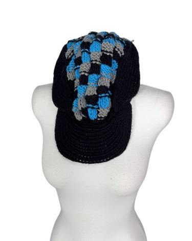 checker board knit hat