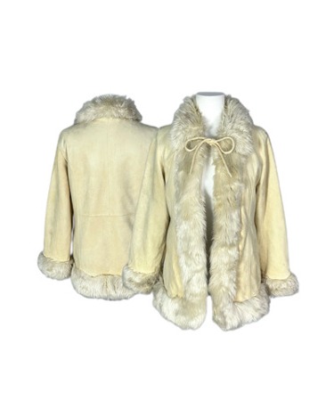 shearling fur ribbon jacket