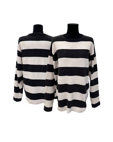 grey bold stripe knit