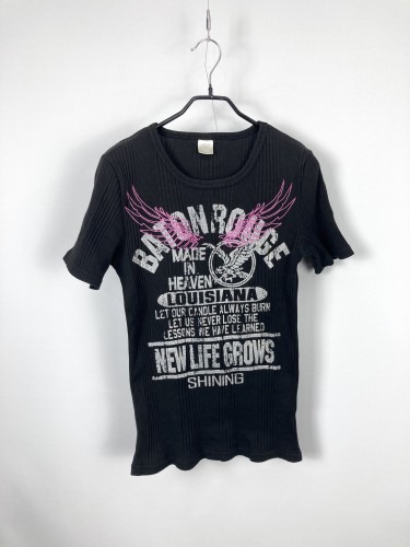 ribbed lettering punk t-shirt