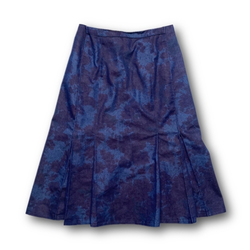 blue splatter pleats skirt