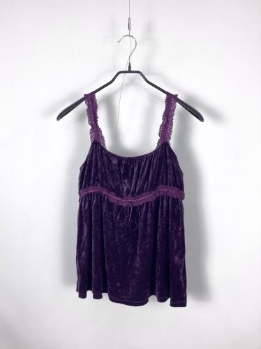 violet velvet lace top