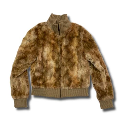 brown fur blouson jacket