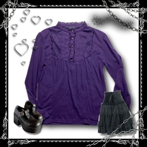 gothic purple frill blouse