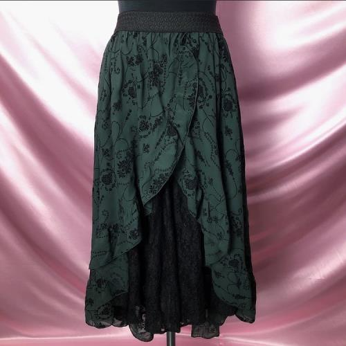 dark green gothic lace skirt