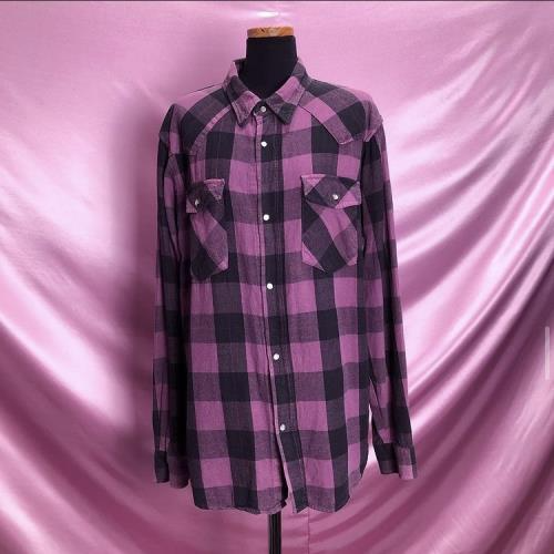 purple check western shirt
