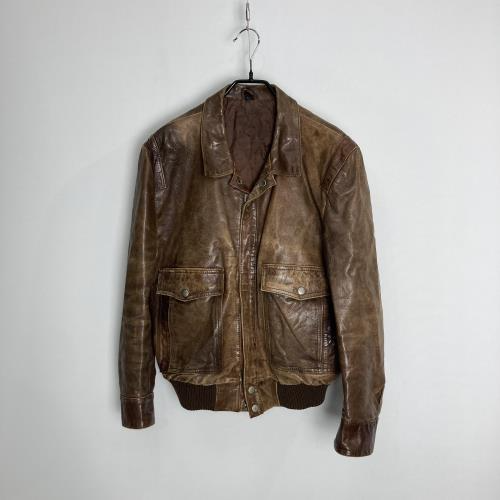 vintage aging leather jacket