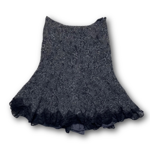 Charcoal lace wool skirt