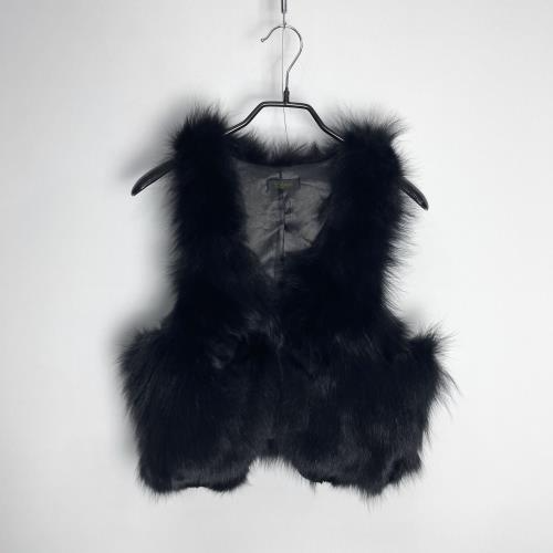 black fox fur vest