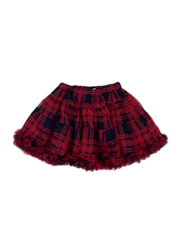 red tartan check skirt