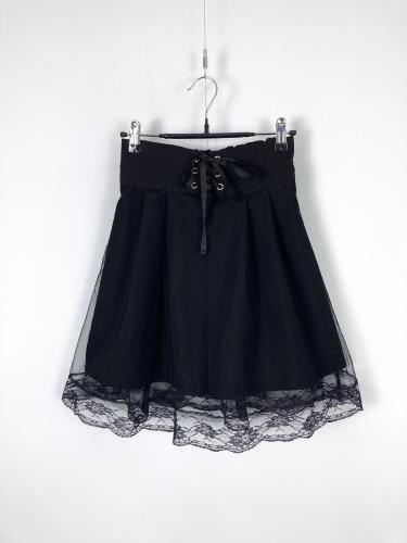 black lace-up gothic skirt
