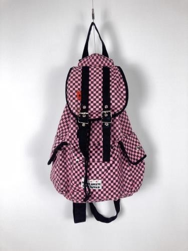 pink checker board backpack