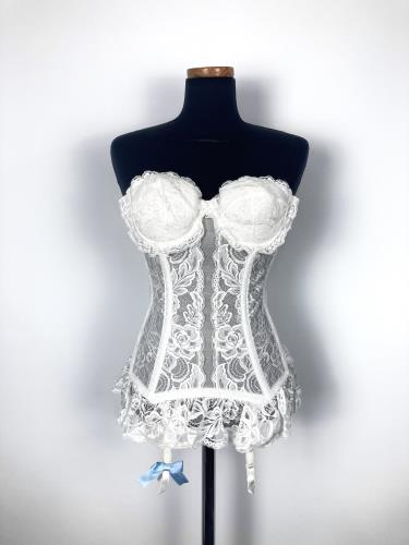white flower lace corset