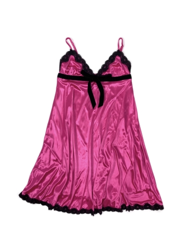 gyaru hot pink silky slip dress