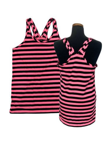 hot pink stripe sleeveless
