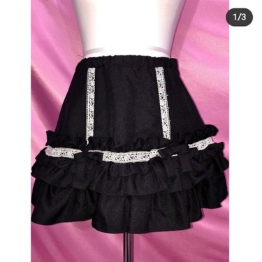 Black lace lolita skirt