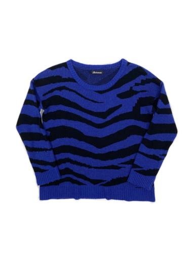 blue zebra pattern knit
