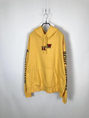 rose embroidery yellow hoodie