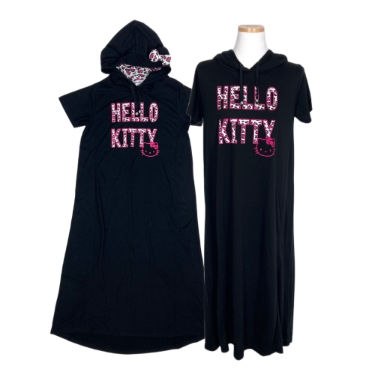 Hello Kitty logo long hood dress