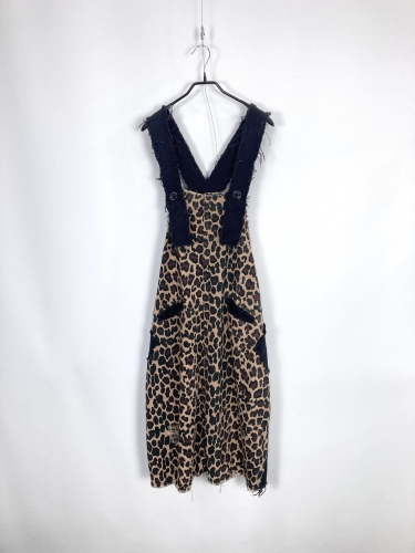 grunge leopard overall dress