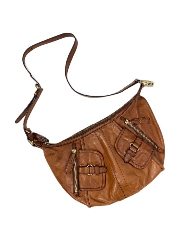 vintage brown leather cross bag