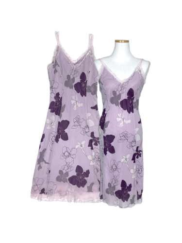 violet flower tulip dress