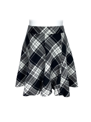 check pattern gored skirt