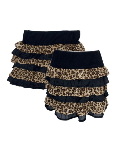 leopard tired mini skirt