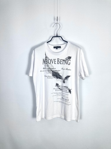 feather lettering printing t-shirt