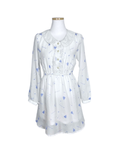 white frill princess pattern dress