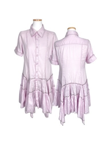 ALGONQUINS pink pinstripe dress