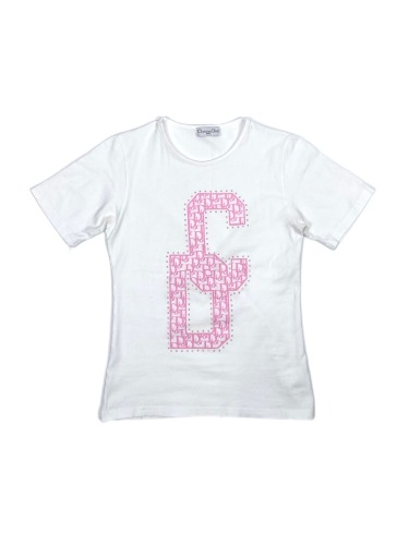 pink cubic oblique logo t-shirt