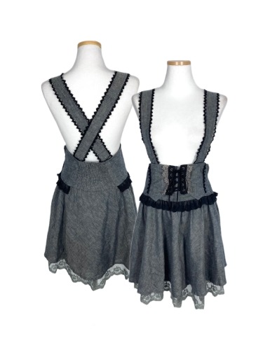 charcoal corset suspender skirt