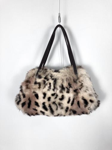 y2k leopard fur mini bag