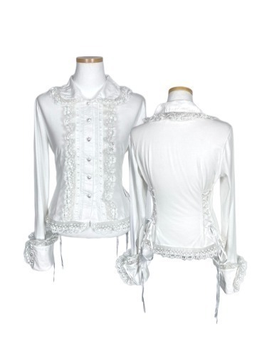 BODY LINE white lace corset blouse