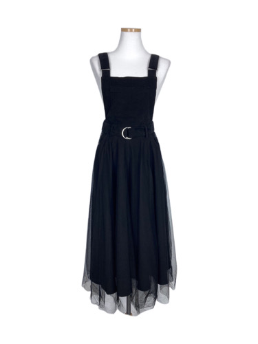lace layered belted suspender dress