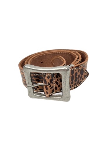 spotted pattern leather belt