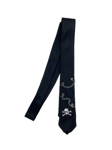 Berning Sho skull embroidery chain necktie