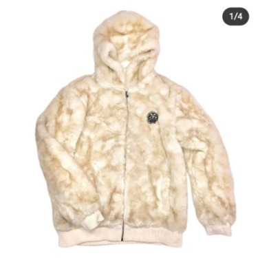 Mocha cream oversized fur zip-up