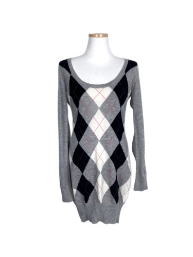 grey argyle knit dress