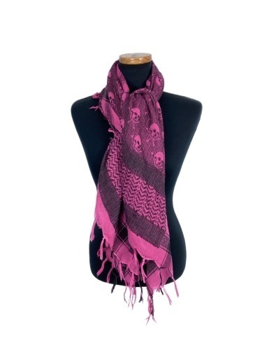 pink skull pattern scarf