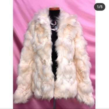 White ivory fur jacket