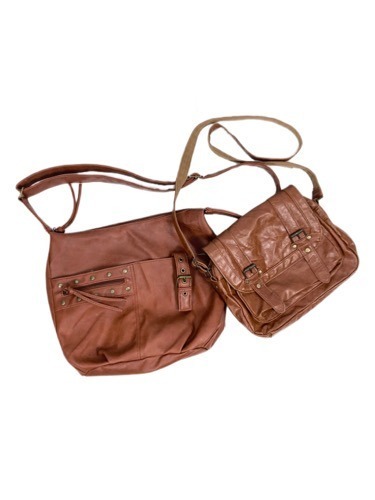 brown leather strap cross bag