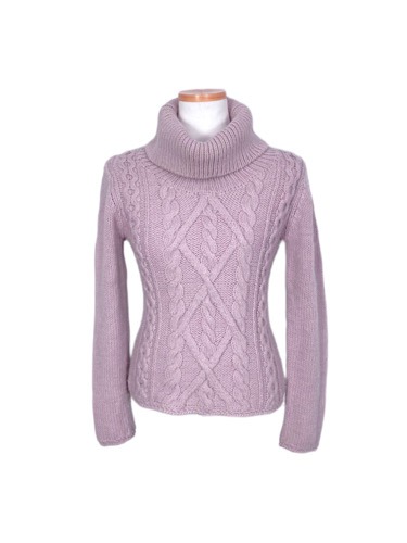 pink bids cable turtle neck sweater